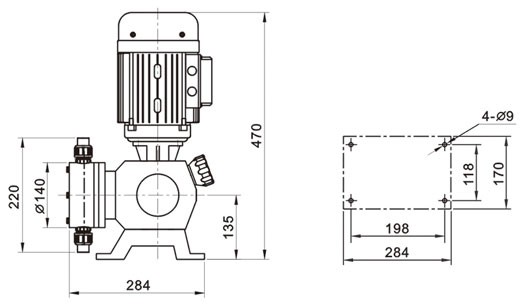 JMX机械隔膜式计量泵外形尺寸图